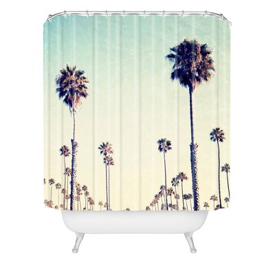 Bree Madden California Palm Trees Shower Curtain Blue - Deny Designs