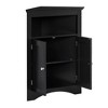 Corner Storage Cabinet Bathroom Floor Corner Cabinet With Doors Shelves Free Standing Sideboard Cabinet - 4 of 4