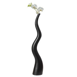 Uniquewise Tall Animal Horn Shape Floor Vase: Elegant Ceramic Black Accent for Entryway, or Living Room Decor - Nature-Inspired Modern Antler Design - 1 of 4