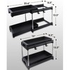 FONTOI 2-Tier Storage Shelves with 2 Hooks, Organizer Shelf for Living Room Kitchen, Black, 8.3"*12.2"*15" - 3 of 4