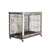 NicBex 27.35Inch Dog Crate Wooden Heavy Duty Dog Cage with Soft Cushion and Flip-Up Top,Indoor Use,Metal Frame,Gray - 3 of 4