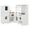 TROPOW Corner Play Kitchen for Kids, Wooden Kitchen Playset w/Cooking Stove,Oven,Sink, Microwave ,Washing Machine Pretend Cooking Toys ,WHITE - 3 of 4