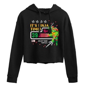 Women's - Teenage Mutant Ninja Turtles - Its Ninja Time Raph Cropped Graphic Hoodie - 1 of 3