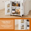 MaseiKar Kitchen Island with Power Outlet, Kitchen Storage Island with Large Worktop, Rolling Kitchen Island Cart on Wheels, for Kitchen - 4 of 4