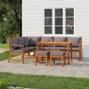 vidaXL Acacia Wood Patio Dining Set - 7 Piece Outdoor Furniture Set with Cushions, Modular Design, Rustic Charm, Durable and Sturdy, Brown Dark Gray - 2 of 4