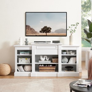 CAVINAS Modern Media TV Stand with Large Storage Shelves,Entertainment Console Table for TV - 1 of 4