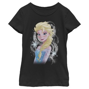 Girl's Frozen Elsa Sparkle Profile T-Shirt - 1 of 3