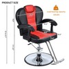 Classic Reclining Barber Chair Salon Chair with Heavy Duty Hydraulic Pump 360°Rotation Chair Shampoo Beauty Salon Equipment Max Load Weight 330 Lbs - 2 of 4