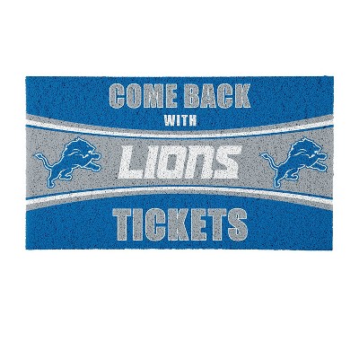 Evergreen Come Back with Tickets Detroit Lions 28" x 16" Woven PVC Indoor Outdoor Doormat