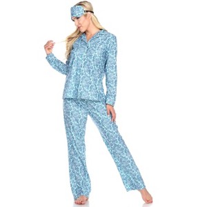 Women's Three-Piece Pajama Set - White Mark - 1 of 3