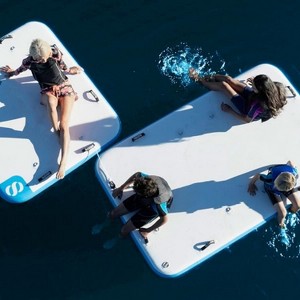 Joyfy Inflatable Floating Dock with Detachable Ladder, 6 X 5 FT Inflatable Dock Platform, Non-Slip Water Floating Dock Mat for Pool Lake Beach - 1 of 4