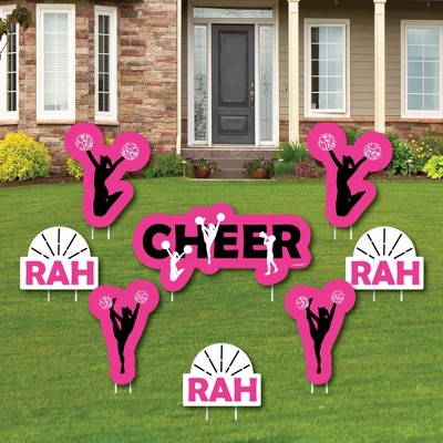 Big Dot of Happiness We've Got Spirit - Cheerleading - Yard Sign & Outdoor Lawn Decorations - Birthday Party or Cheer Party Yard Signs - Set of 8