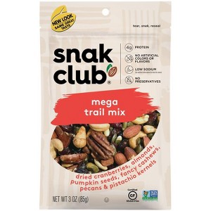 Snak Club Trail Mix Mega - Case of 6 - 3 OZ - 1 of 1