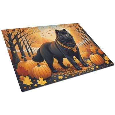 NEW Black Chow Chow Fall Glass Cutting Board Decorative Tempered Glass Kitchen Cutting and Serving Board Large Size Chopping Board