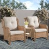 POCASSY 3 Piece Patio Furniture Set, All Weather Wicker Accent Lounge Club Patio Chairs with Side Table for Porch Balcony - 3 of 4