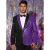 INSPIRE CHIC Men's Shawl Lapel Party Disco Shinny Color Block Sequin Blazer - 2 of 4
