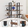 Lirago Brown 5 Tier Bookshelf 47.2x11.0x72 Engineered Wood Steel Frame Open Storage Rack - 4 of 4