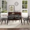 55" Modern Rectangular Dining Table for 6,Sintered Stone Top with Black Metal Legs,Small Space Kitchen or Dining Room Table-Maison Boucle - 3 of 4