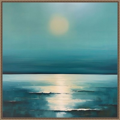Amanti Art Blue Ocean Sunrise by Irena Orlov Framed Canvas Wall Art
