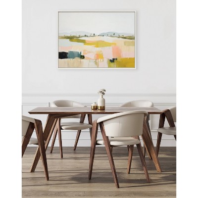 Sylvie Quaint Vista I Abstract Landscape Canvas in White Frame