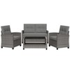 Celebalcony 4 Piece Wicker Complete Patio Set With Cushions - 2 of 4