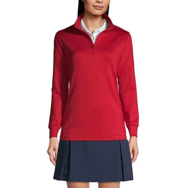 Lands' End Lands' End School Uniform Women's Quarter Zip Pullover, 2 of 3