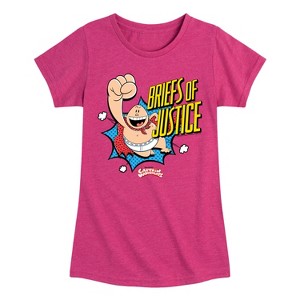 Girls' - Captain Underpants - Briefs Of Justice Fitted Short Sleeve Graphic T-Shirt - 1 of 3