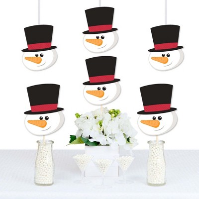 Big Dot of Happiness Let It Snow - Snowman Decorations DIY Christmas and Holiday Party Essentials - Set of 20