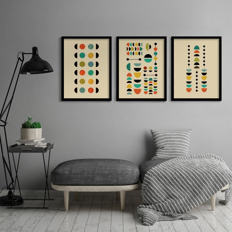 Americanflat Mid Century (Set Of 3) Triptych Wall Art Contemporary Circles By Monica Pop - Set Of 3 Framed Prints, 4 of 7