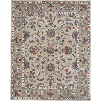 Rylan Transitional Oriental Ivory/Taupe/Blue Area Rug