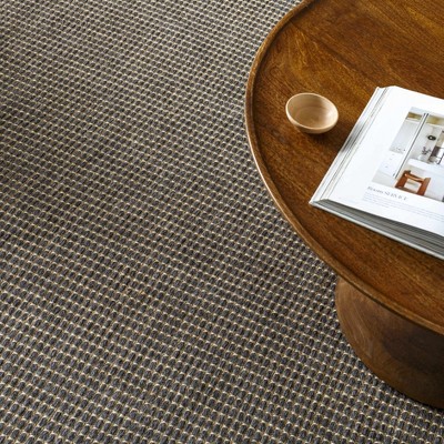 Handmade Black and Light Brown Jute Rectangle Area Rug