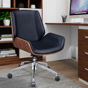 Lycvki Solid Wood Genuine Leather Executive Office Chair - 1 of 4