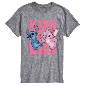 Men's - Lilo and Stitch - Kiss Short Sleeve Graphic T-Shirt - 1 of 4