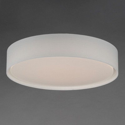 White Linen LED Drum Flush Mount Ceiling Light