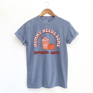 Simply Sage Market Women's Retro Mommy Needs Some Pumpkin Spice Garment Dyed Tee - 1 of 2