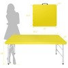 Syemin Folding Tables 4ft Folding Camping Table, Adjustable Height Portable Table, Heavy-Duty Picnic Table, Outdoor Patio Table, Yellow, 49.2"*24"*29" - 4 of 4