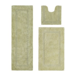 Lux Premium 100% Cotton  Ultra-Soft Tufted Solid Reversible 3 Piece Bath Rug Set, Water-Absorbent, Durable, Machine Washable Bathroom Rug - 1 of 4