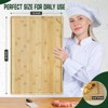 Large 24x16 Inch Bamboo Cutting Board with Deep Juice Groove and Back Inner Handle – Organic Wooden Butcher Block for Meat, Vegetables & Fruit - 2 of 4