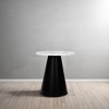Royal Hampton, Riko Side End Table, Marble 18 Inch Round Top, Modern Pedestal Base - 3 of 4