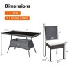 Costway 5 PCS Patio Rattan Dining Set Glass Table High Back Chair Garden Deck Mix Brown - 3 of 4