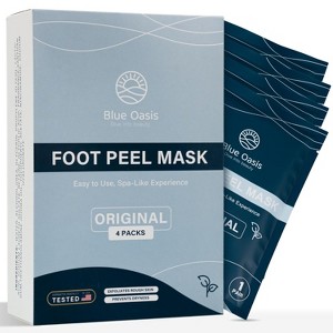 Blue Oasis Foot Peeling Mask - Exfoliating Foot Mask for Dry Cracked Feet, Avocado Cracked Heel Treatment, Moisturizing Foot Peel Mask, Luxury Foot - 1 of 4