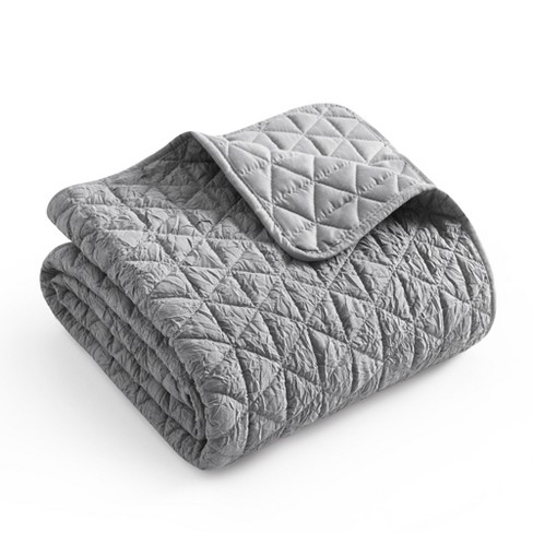 Rowan Grey Quilted Throw Levtex Home