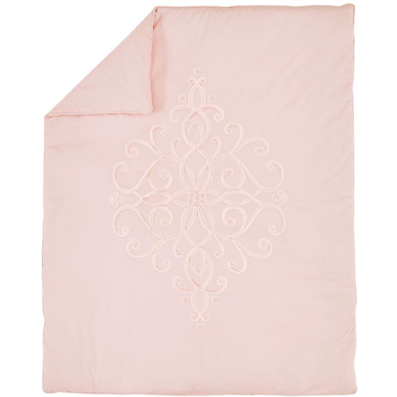 Sweet Jojo Designs Girl Baby Crib Bedding Set - Bohemian Collection Solid Blush Pink 4pc, 4 of 8