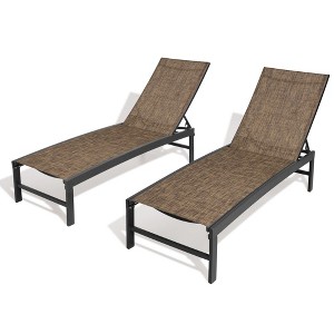 Pellebant Outdoor Pool Lounger Aluminum All-weather Adjustable Chaise Lounge Chair - 1 of 4