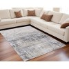 Gray and White Abstract Non Skid Area Rug - 2 of 4