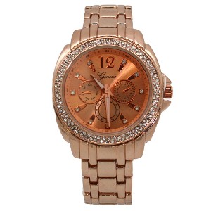 OLIVIA PRATT RHINESTONE BEZEL CLASSIC BRACELET METAL WATCH - 1 of 4