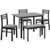Monarch Specialties Dining Set 5pcs Set 40 inch Rectangular Kitchen Small Black Metal Grey Laminate Grey Fabric Contemporary Modern - 2 of 4