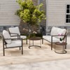 EAGLE PEAK Sunset Dune Collection Modern Outdoor Furniture Set, 5 Piece Patio Wicker Conversation Set with Cushions - 2 of 4