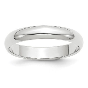 Black Bow Jewelry 2mm to 6mm Platinum Polished Half Round Standard Fit Band - 1 of 4