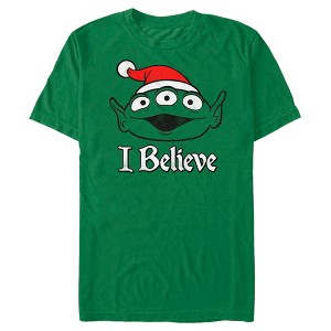 Men's Toy Story Christmas Alien Believe T-Shirt - 1 of 4